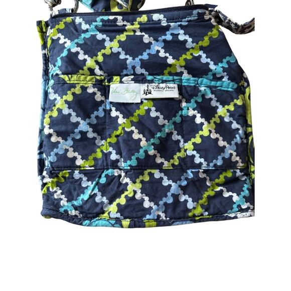 RARE Vera Bradley Disney Parks Hidden Mickey Quilted Crossbody Bag Floral Blue - Picture 6 of 13